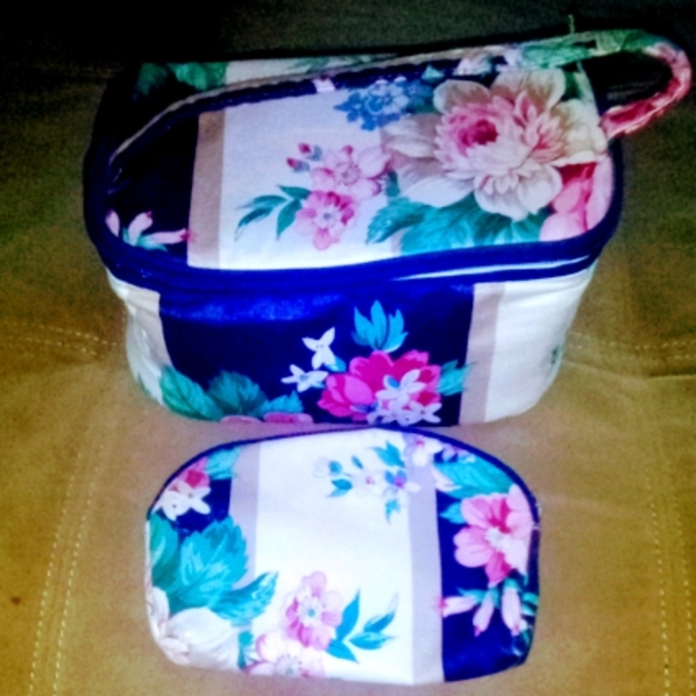 Floral Medium Size Make-up Bag with Inside Bag
